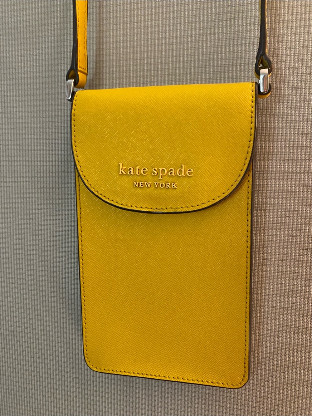 kate spade Yellow Saffiano Crossbody Phone Pouch